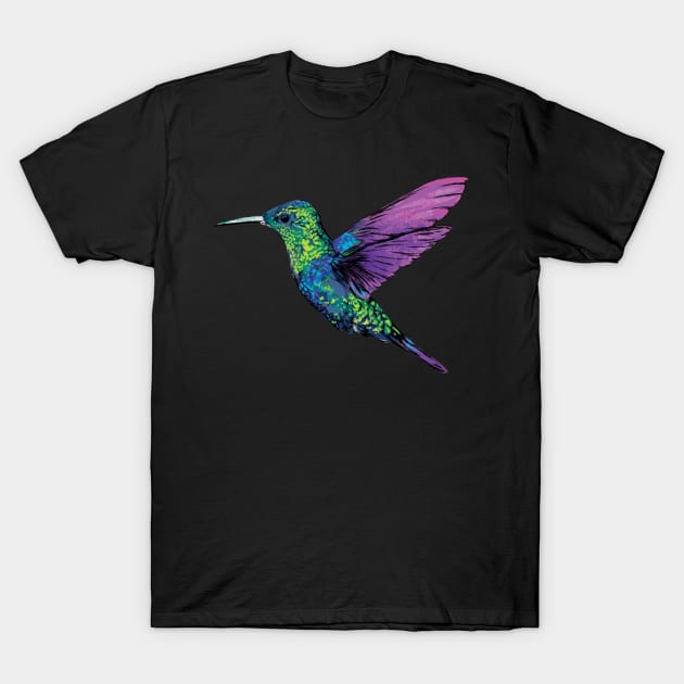 Bright Hummingbird T-Shirt by polliadesign